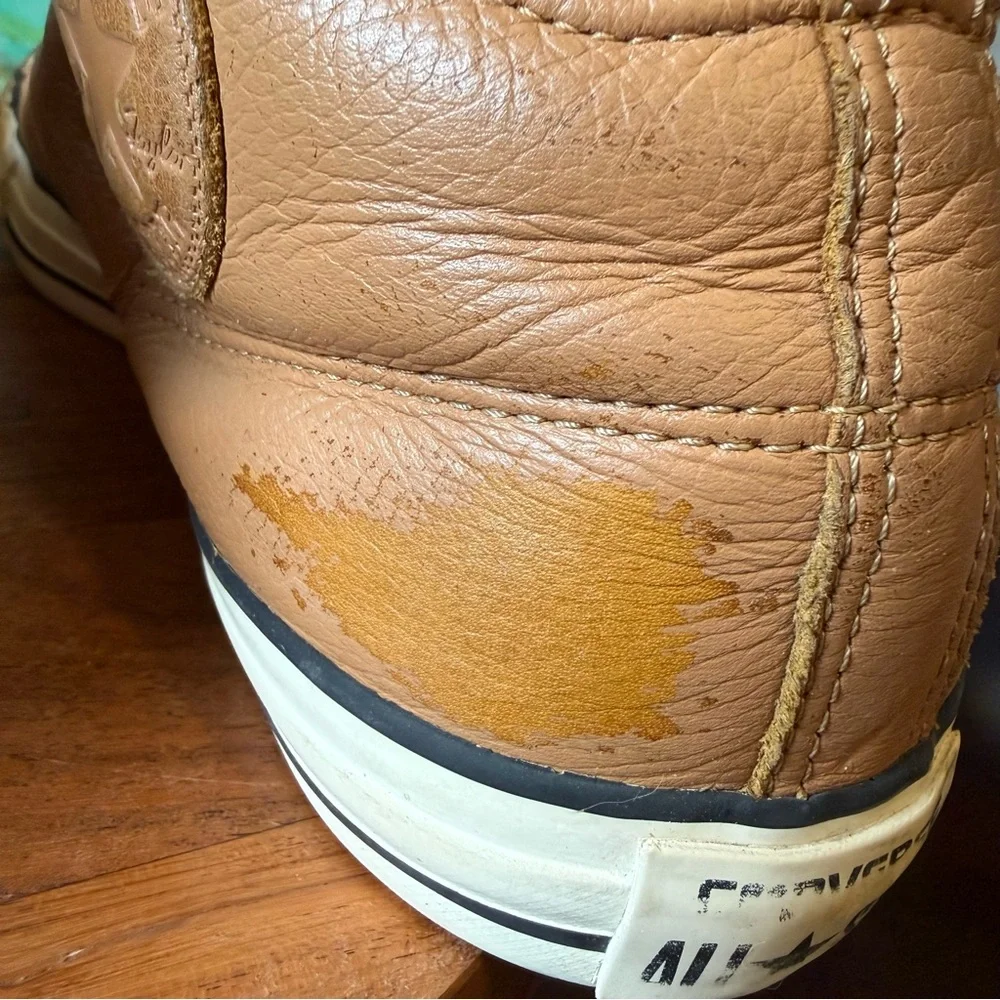 Sz 11M 13W Converse All Star High Street Leather Mid Brown Leather 157471C